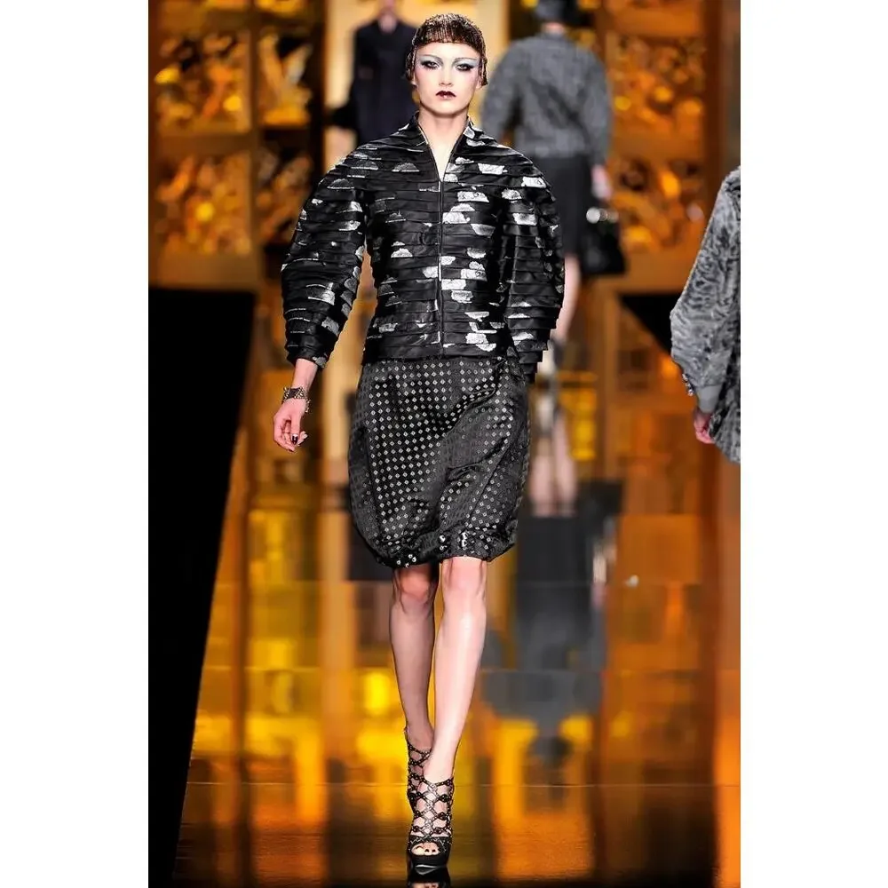 Dior Fall 2009 Runway Galliano Gunmetal Black Studded Caged Sandals EU 36.5